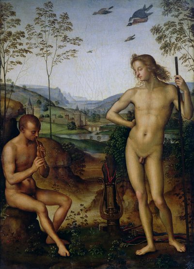 Apollo and the Shepherd Daphnis, c.1490-1500 by Pietro Perugino